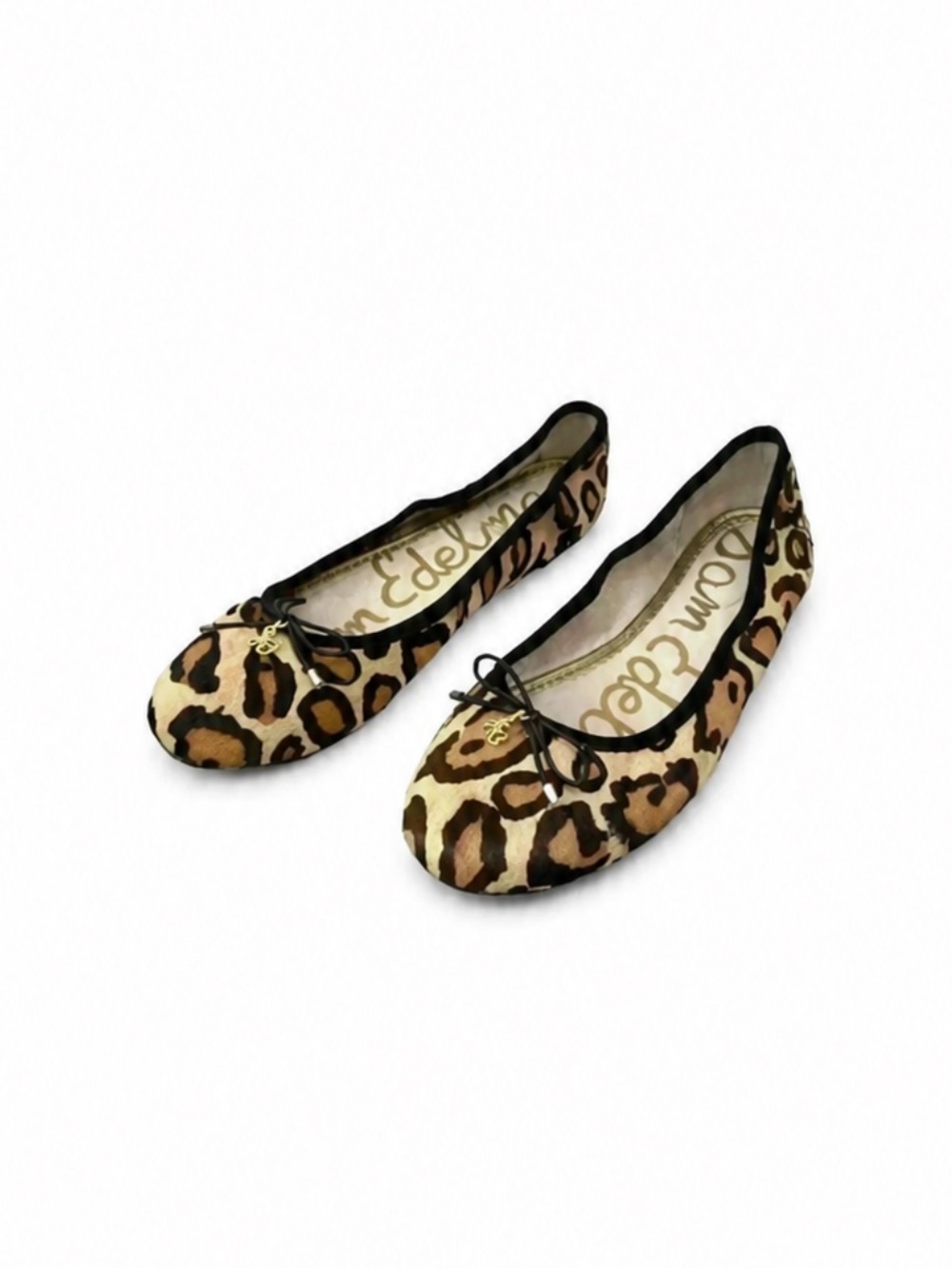 Sam Edelman Felicia Leopard Print Calf Hair Ballet Flat Shoes Size 4.5 EUC!